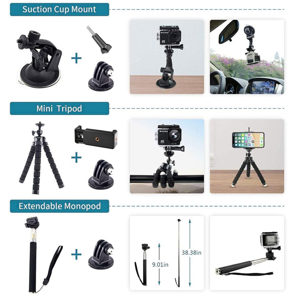 کیت لوازم جانبی ۵۸ تیکه گوپرو Camera Accessories Kit - Image 2